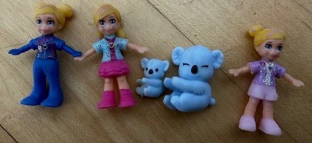 Lot of 8 Vintage Polly Pockets with 3 Mini Figures Dolls 2 Koala Accessories - Picture 2 of 3